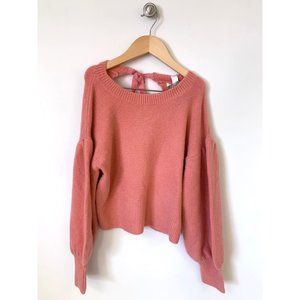 1901 tie back balloon sleeve knit sweater Valentine's Day